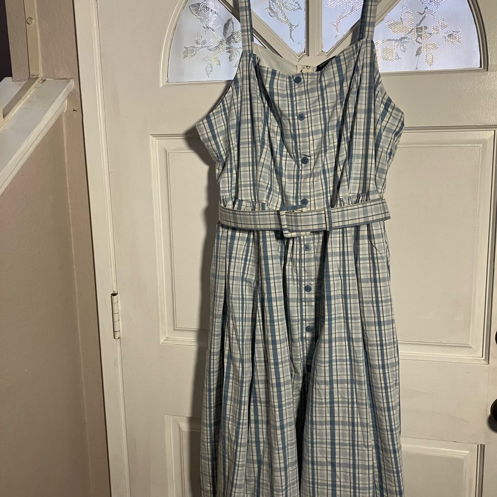 Retro Chic by Torrid Blue and White Plaid Midi Dress - Picture 9 of 9
